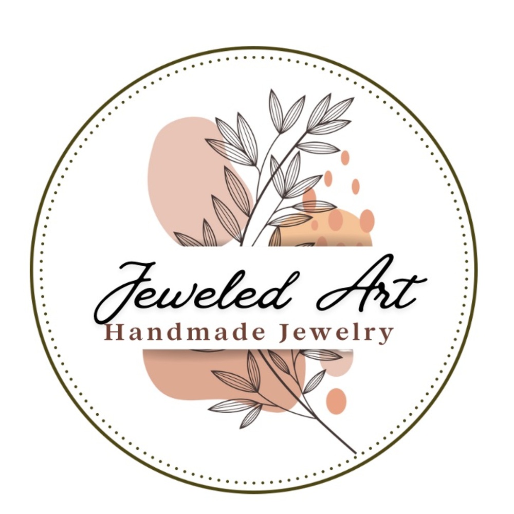 Jeweled Art Metallic Wavy Connected Hoops Hand Painted Wood Earrings NEW - Picture 2 of 3